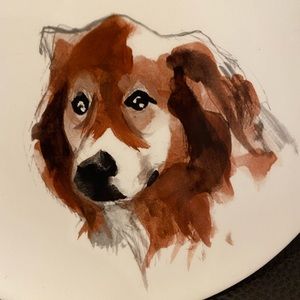 Isaac Mizrahi Live Dog Plate Luncheon Salad Dessert 8.5 Retriever Puppy Art Dish